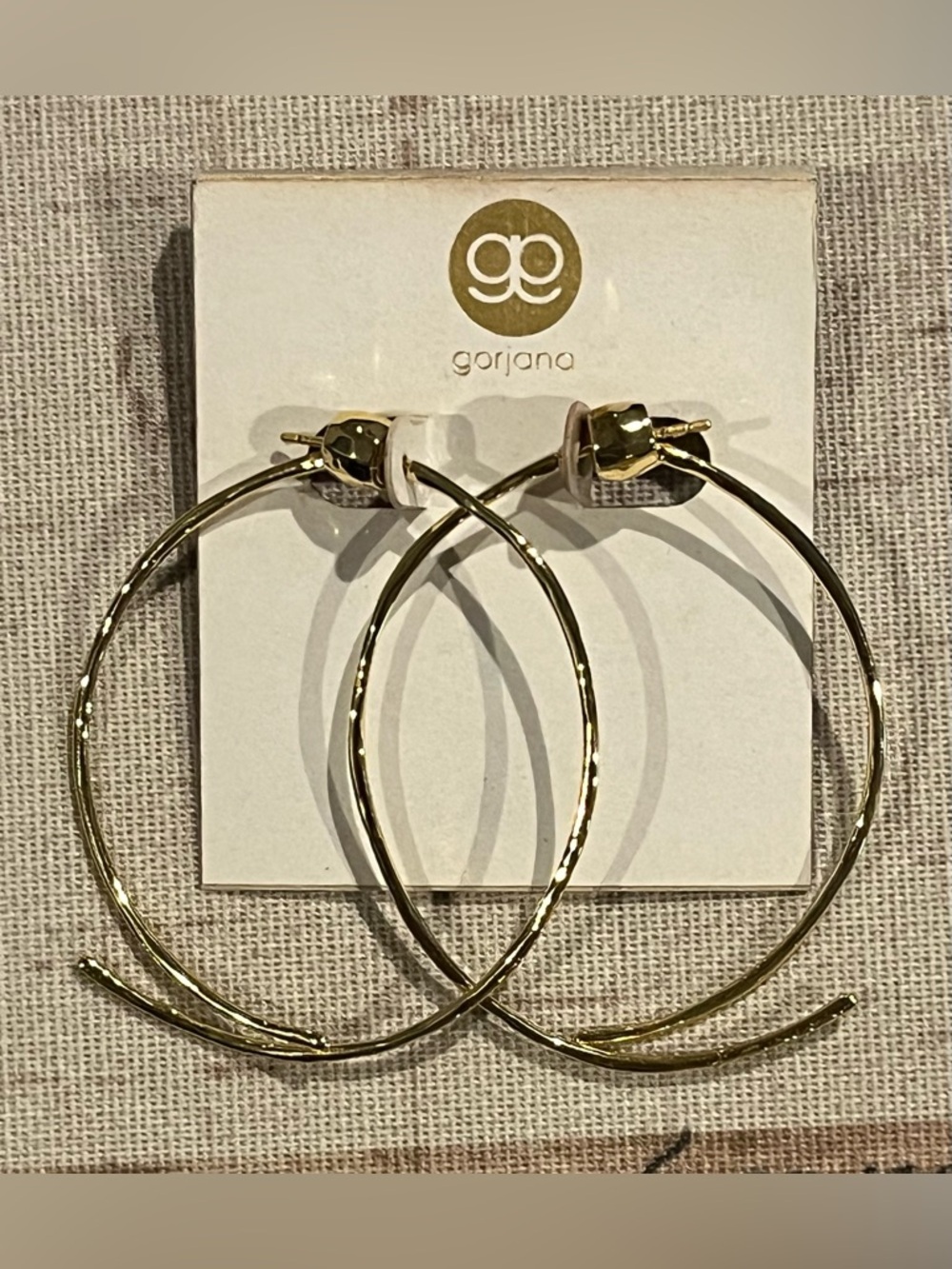 Gorjana Gold Textured Two-Piece Open Hoop Earrings NWT